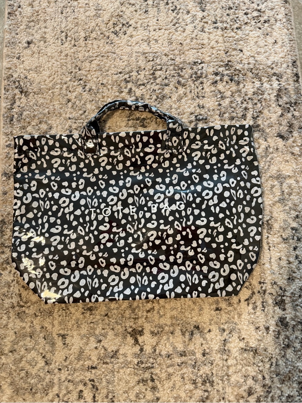 Unk Black and White Leopard Print Tote